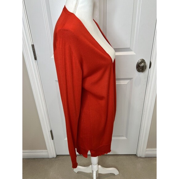 Eileen Fisher Cardigan Sz S Orange Wool Cashmere blend Knit Open-Front Sweater - Picture 2 of 9